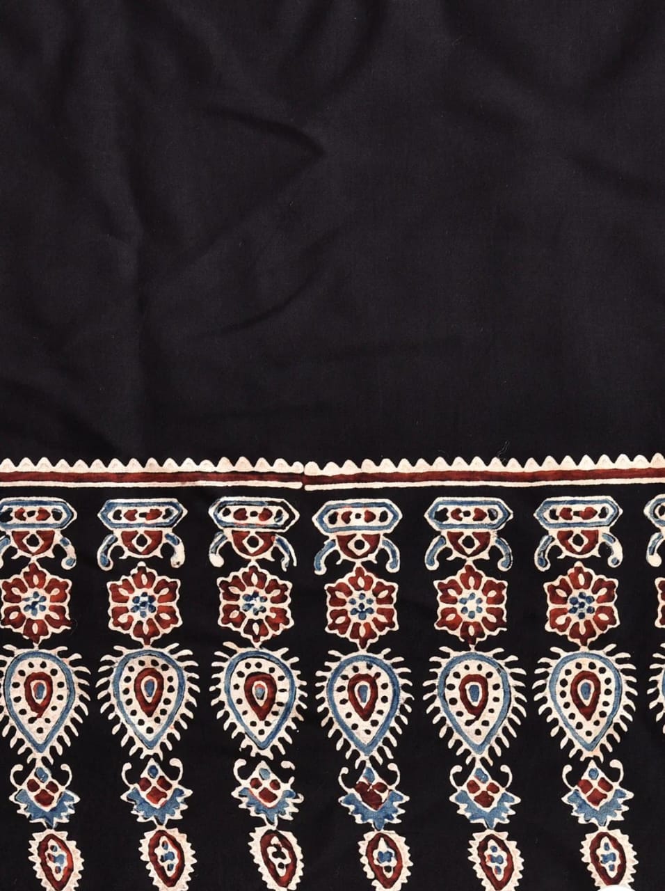 STYLISH BLACK COLOR AJRAKH SAREE..